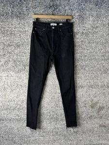 RE/DONE Originals Jeans Womens 27 Black Skinny Raw Hem Made in USA 189-3WRAC - Picture 1 of 11