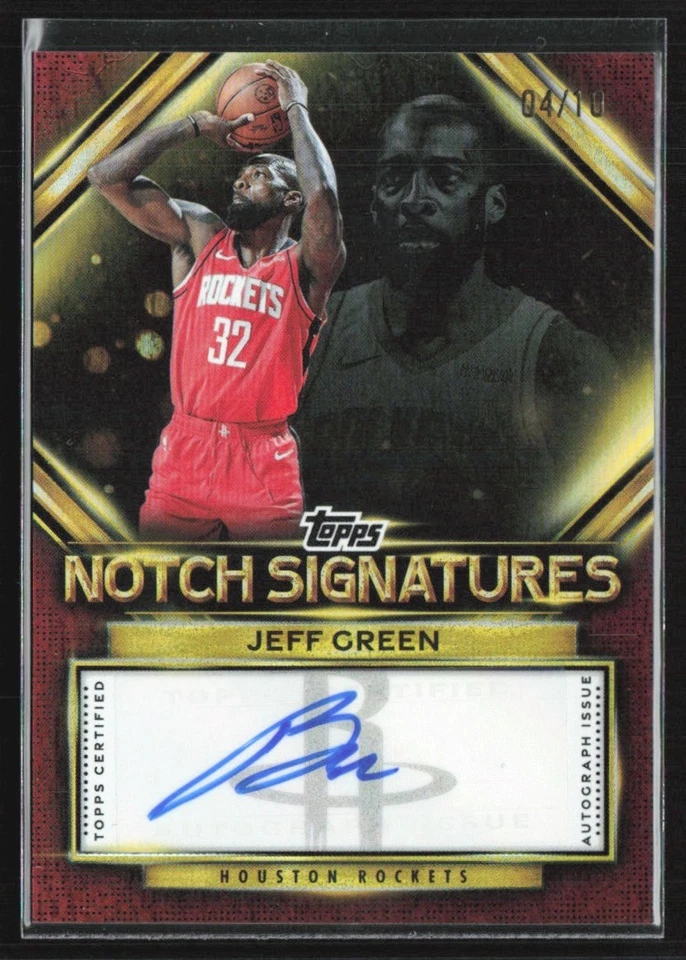 Jeff Green 2025-26 Topps Notch Signatures lámina negra automática/10 #TNS-JG Houston Foto 1 de 3