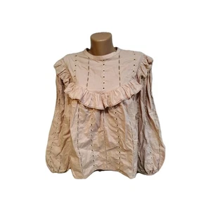Primark, women's Blouse, size M/ L,Coral- Beige,Peach, floral, Embroidery - Picture 1 of 13