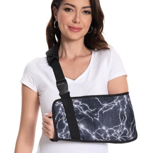 Arm Sling with Silver Silk Fabric, Breathable Shoulder Brace for Broken Arm, - Picture 1 of 1
