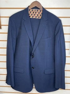 Gucci Men’s Wool Striped Suit And Pants Blue Size 7-56r Model 211AFR - Picture 1 of 18