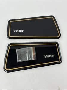 Vetter Saddlebag OEM Left/Right Doors Set Panel Black & Gold Saddle Bag Doors - Foto 1 di 12