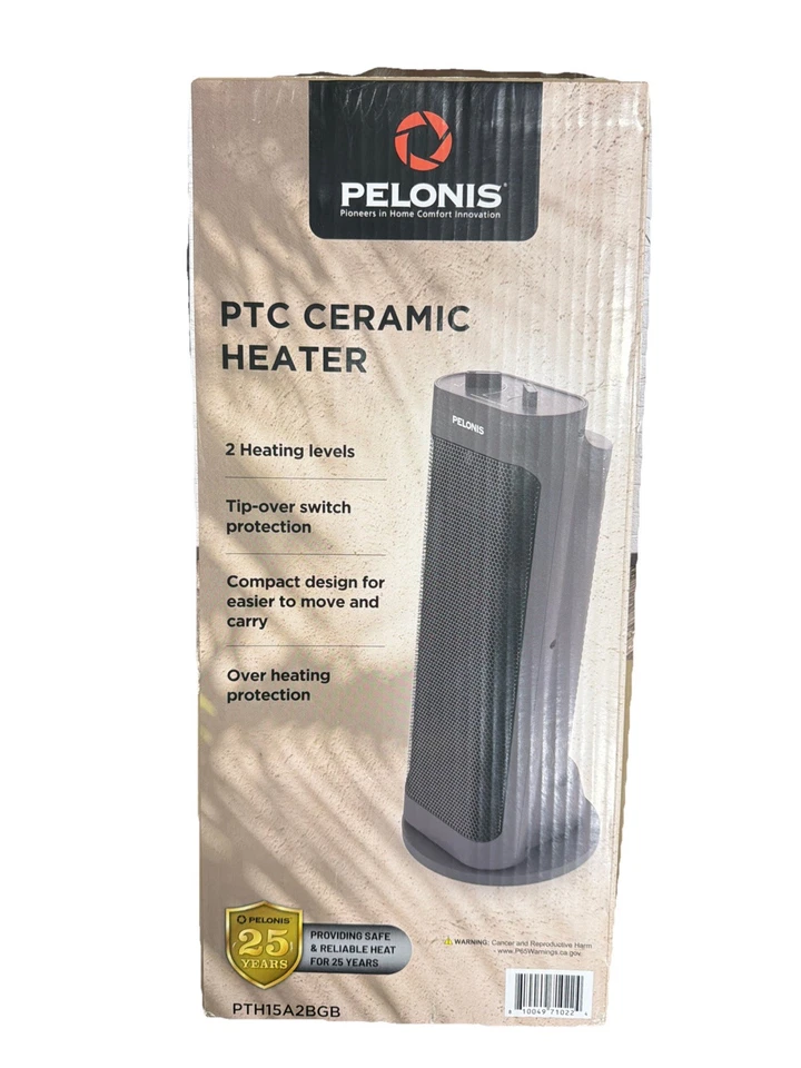 PELONIS PTH15A2BGB 1500W Calentador de Espacio de Calefacción Rápida, Termostato Programable,... Foto 1 de 4