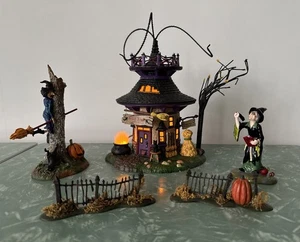 Witch Way Flight School Department 56  Village Halloween House Fall  Works! READ - Picture 1 of 7