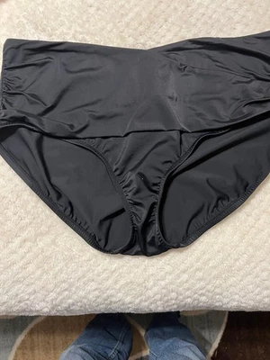 Parte inferior de bikini verde aguamarina para mujer XL con cortina frontal negra cobertura completa nueva con etiquetas Foto 1 de 4