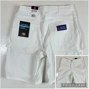 Dickies Sherwin Williams Men 34 x 11 White Carpenter Painter Shorts Utility New - Picture 1 of 7