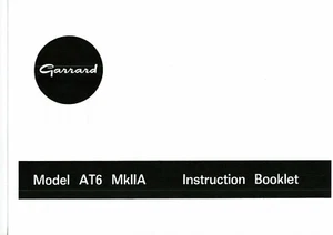 Garrard user manual Bedienungsanleitung für model AT 6  MKIIA englisch Copy - Bild 1 von 1