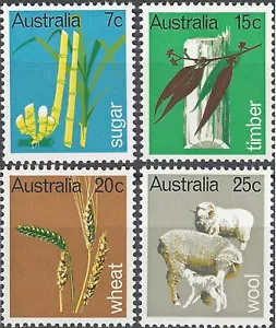 Australia 1969 PRIMARY INDUSTRIES (Sugar,Timber,Wheat,Wool) Unh Mint(4) SG 440-3 - Picture 1 of 2