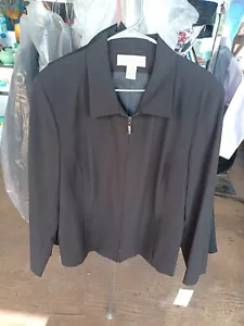 New Norton Coat Women Black Domino EF zip 18 Long Sleeve Casual - Picture 1 of 7