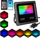 Led Rgb Flood Light With Remote And App Control, 15w Ip66 Waterproof Color Chang