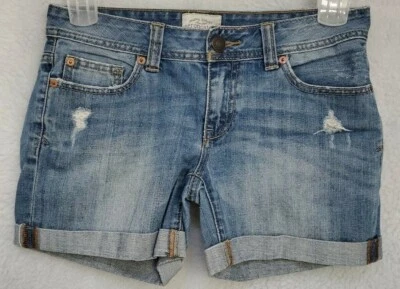 Aeropostale Juniors Womens Shorts Size 1/2 Blue Jean - Image 1 of 4