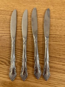 Lotto 4 coltelli da tavola Rogers Dream Rose Bud posate inox Corea - Foto 1 di 2