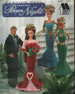 NEW FASHION DOLL PROM NIGHT 5 DRESSES & TUXEDO ANNIE'S CROCHET PATTERN BOOK - Picture 1 of 2