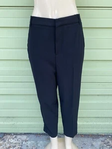 ZARA WOMAN BLACK TROUSERS WITH PIPING Size USA 2 Elastic Waist #6955B - Picture 1 of 8