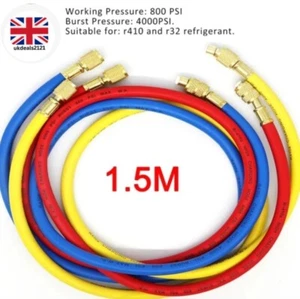 Air Conditioning Charging Pressure Hoses R410A/R32 1.5m Brand New FREE UK Delive - Picture 1 of 6