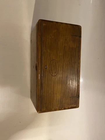 Vintage Singer Sewing Puzzle Box Hinged Roll-Up Patented February 19, 1889 Cover