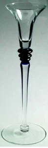 BLOCK “Mystique Cobalt” Tall Single Candlestick Mouth Blown LeadFree Crystal - Picture 1 of 12