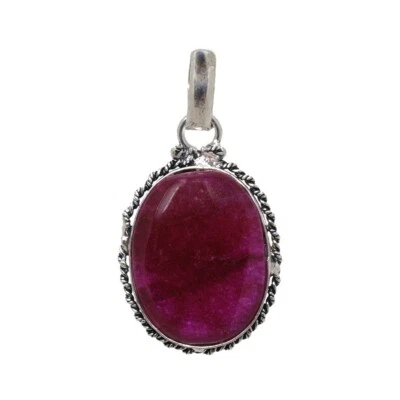Colgante de piedra color rubí en plata de ley 925 superpuesta para niñas/mujeres GP-2467 Foto 1 de 2