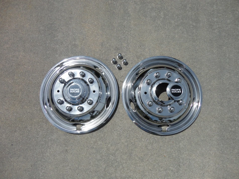 FORD F450 F550 19.5" 2005-2026 10 LUG Stainless Dually Wheel Simulators FRONTS Foto 1 de 1