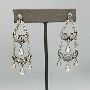 Pendientes con poste de araña de cristal transparente tono plata Monet - Imagen 1 de 7
