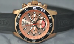 Reloj Invicta Signature II para hombre cronógrafo esfera rosa poliuretano negro 7432 - Imagen 1 de 5
