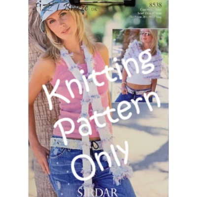 New Sirdar 8538 Fizz Breeze Ladies Girls Scarf Cape Double Knitting Pattern - Image 1 of 2