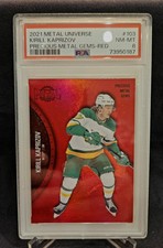 Kirill Kaprizov 2021-22 Metal Universe Precious Metal Gems PMG Red 011/100 PSA 8