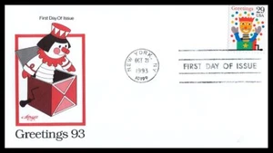 US FDC # 2791 29c Jack-in-the-Box Artmaster 1993, 9p6881 - Picture 1 of 1