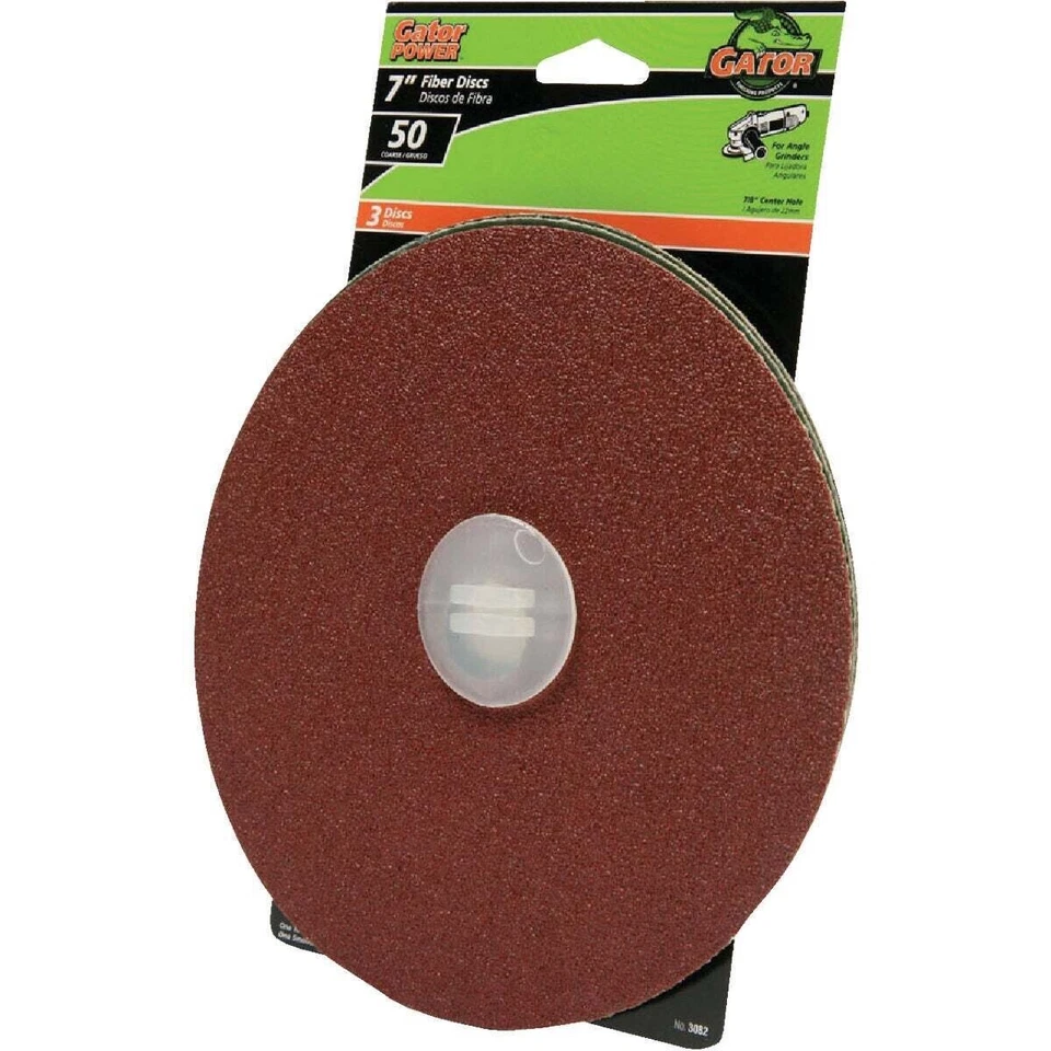 3-Pack each Gator 7 In. 50 Grit Fiber Disc Gator 3082 - Image 1 of 1