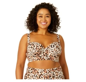 Time and Tru Women's Size XL Leopard Print Molded Underwire Bikini Swimsuit Top - Picture 1 of 8