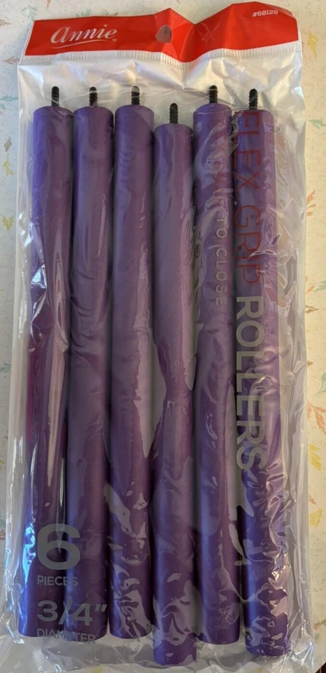 Annie Flex Grip Rollers, Easy Snap to Close, 3/4" Dia, 10" Length - 6pcs New - Image 1 of 1