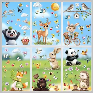 Fensterbilder Frühling Selbstklebend, 9 Blätter Fensterbilder Frühling Sommer Sc - Bild 1 von 6