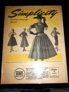 Folleto de patrón de costura de moda Simplicity 1952 vintage vista previa original de marzo - Imagen 1 de 5