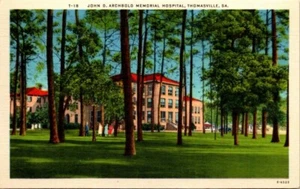 Leinen Postkarte John Archbold Memorial Hospital Thomasville Georgia GA UNP - Bild 1 von 2