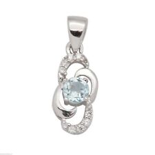 Natural Round Cut Blue Topaz Charm 925 Sterling Silver Locket Pendant Jewelry