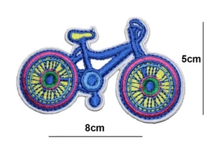 Decorative Bicycle Embroidered Patch Iron or Sew On Badge applique logo - Picture 1 of 2