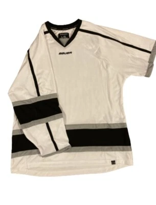 NWT Bauer 900 Series Junior Hockey Jersey White Black Silver Size Small - Image 1 of 3
