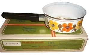 Vintage Austria Email Cookware 1 Quart Saucepan Primavera  New in Box Enamelware - Picture 1 of 1