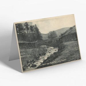 GREETING CARD - Vintage Yorkshire - The Beck Near Bookil Gill, Long Preston