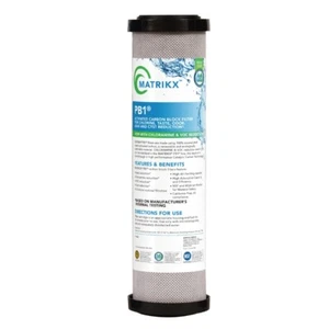 Matrikx PB1 Carbon Block 10" Water Filter Heavy Metal & Chloramine Reduction - Picture 1 of 8