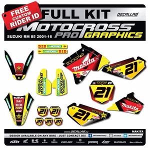 SUZUKI RM 85 2001 - 2018 Super Durable MX Graphics kit Decals - Picture 1 of 4