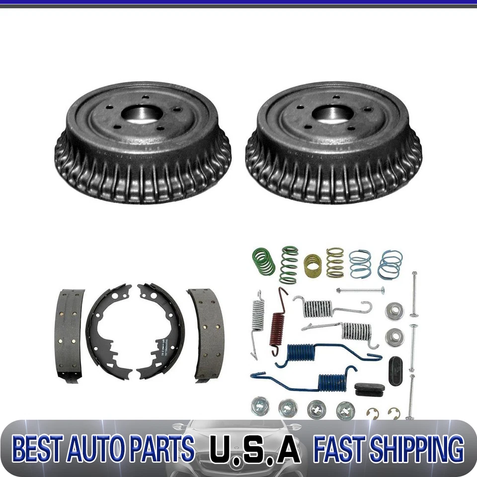 Tambores de freno traseros y zapatas de freno y kit de herrajes para Chevrolet Nova 1975-1977 Foto 1 de 4