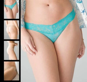 Soma Embraceable Signature Allover Lace Thong Panty S M L Reflecting Teal - Picture 1 of 2
