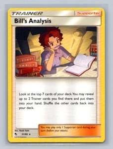 Bill's Analysis 51/68 Pokemon Hidden Fates TCG 2019 - Picture 1 of 2