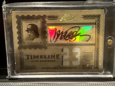 2005 Donruss Playoff Prime Cuts Ryne Sandberg Jersey & Auto #3/10