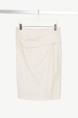 Brunello Cucinelli Ivory Pleated-Waist Cotton Pencil Skirt, Size US 4 Foto 1 de 4