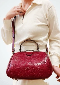 NWOT Patricia Nash Gracchi Satchel Crossbody, Magenta - Picture 1 of 10