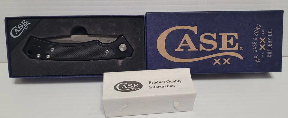 CASE XX S35N BLACK ANODIZED ALUMINUM W/BLACK G-10 INLAY MARILLA  POCKET KNIFE - Image 1 of 4