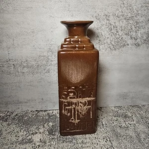 Frankoma Aztec 7JH Mid-Century Decanter/Vase Brown 9.5" Clay Pottery Mayan MCM  - Picture 1 of 6