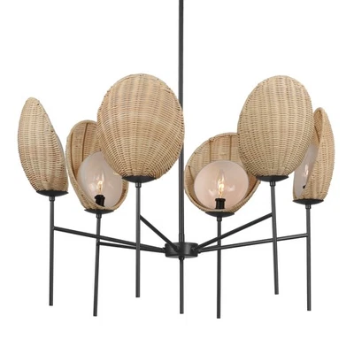 Maxim 12606 Maldives 6 Light 32"W Chandelier - Black - Image 1 of 4